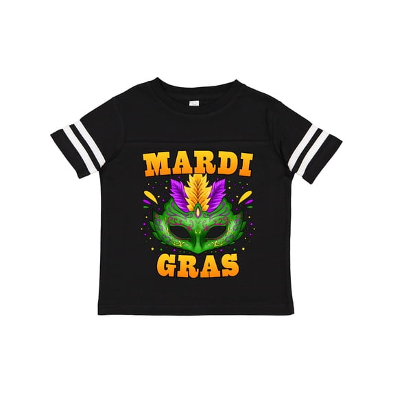 Inktastic Mardi Gras with Green Masquerade Mask Boys or Girls Toddler T-Shirt