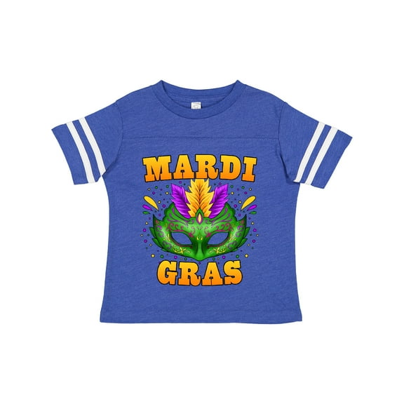 Inktastic Mardi Gras with Green Masquerade Mask Boys or Girls Toddler T-Shirt