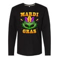 thumbnail image 1 of Inktastic Mardi Gras with Green Masquerade Mask Long Sleeve T-Shirt, 1 of 5