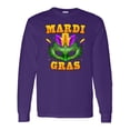 thumbnail image 1 of Inktastic Mardi Gras with Green Masquerade Mask Long Sleeve T-Shirt, 1 of 5