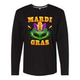 thumbnail image 1 of Inktastic Mardi Gras with Green Masquerade Mask Long Sleeve T-Shirt, 1 of 5