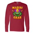 thumbnail image 1 of Inktastic Mardi Gras with Green Masquerade Mask Long Sleeve T-Shirt, 1 of 5