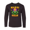 thumbnail image 1 of Inktastic Mardi Gras with Green Masquerade Mask Long Sleeve Youth T-Shirt, 1 of 5
