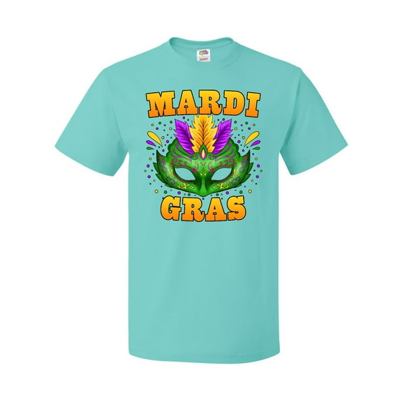 Inktastic Mardi Gras with Green Masquerade Mask T-Shirt