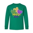 thumbnail image 1 of Inktastic Mardi Gras with Hearts and Patterns Long Sleeve Youth T-Shirt, 1 of 5