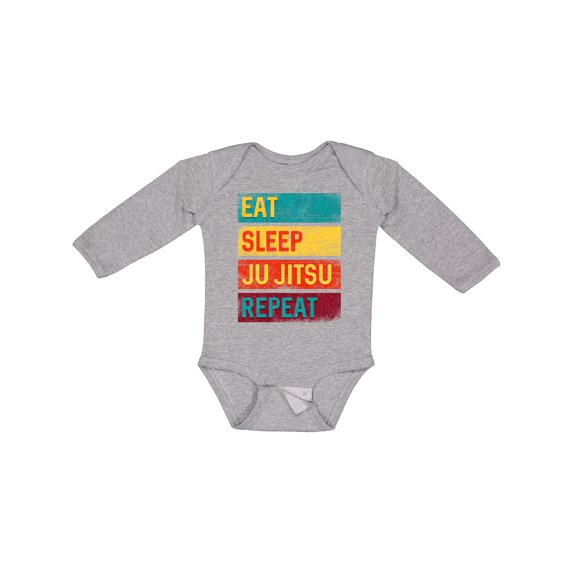 Inktastic Martial Arts Eat Sleep Ju Jitsu Repeat Boys or Girls Long Sleeve Baby Bodysuit