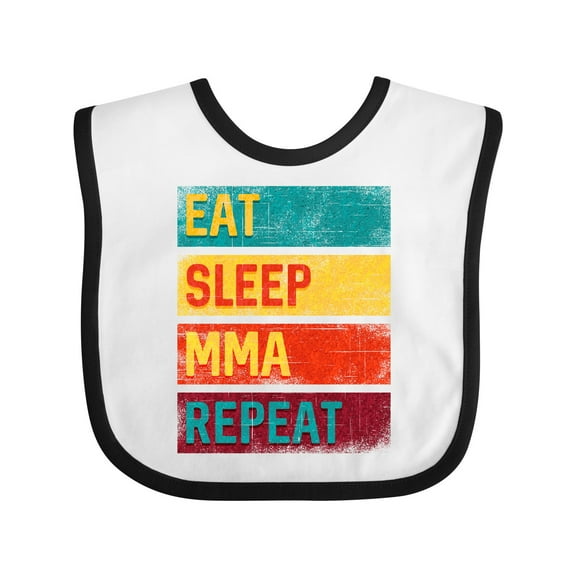 Inktastic Martial Arts Eat Sleep Mma Repeat Boys or Girls Baby Bib