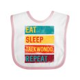 thumbnail image 1 of Inktastic Martial Arts Eat Sleep Taekwondo Repeat Boys or Girls Baby Bib, 1 of 4