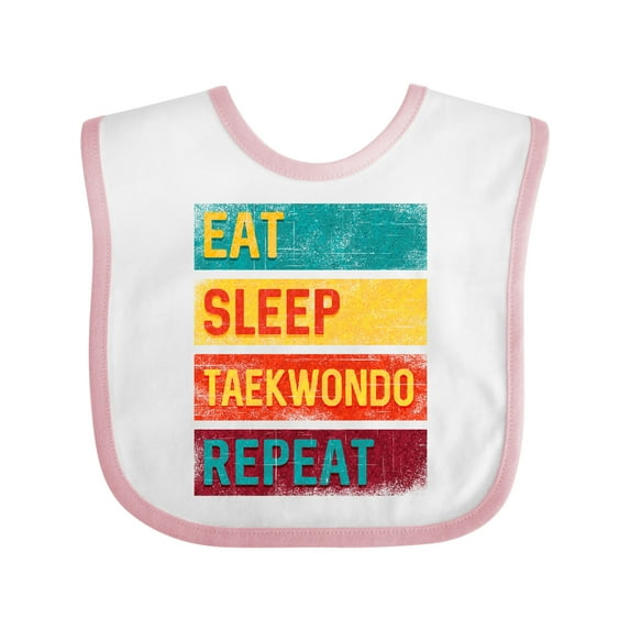 Inktastic Martial Arts Eat Sleep Taekwondo Repeat Boys or Girls Baby Bib