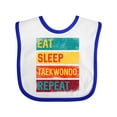 thumbnail image 1 of Inktastic Martial Arts Eat Sleep Taekwondo Repeat Boys or Girls Baby Bib, 1 of 4