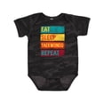 thumbnail image 1 of Inktastic Martial Arts Eat Sleep Taekwondo Repeat Boys or Girls Baby Bodysuit, 1 of 5