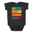 thumbnail image 1 of Inktastic Martial Arts Eat Sleep Taekwondo Repeat Boys or Girls Baby Bodysuit, 1 of 5