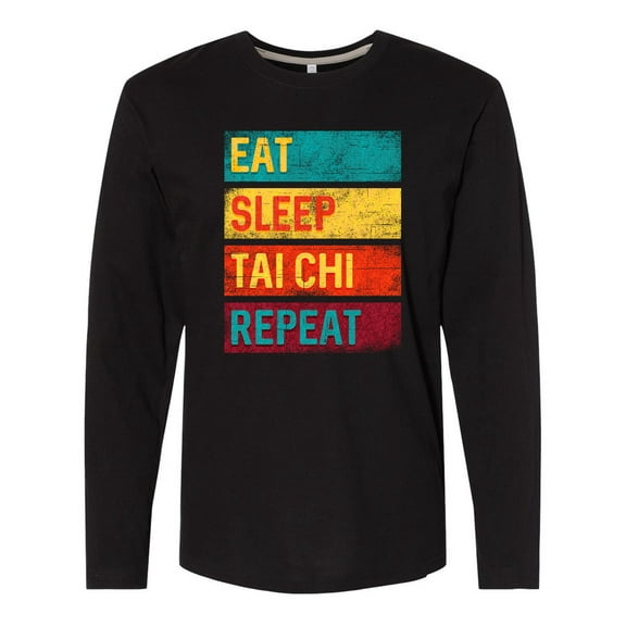Inktastic Martial Arts Eat Sleep Tai Chi Repeat Long Sleeve T-Shirt