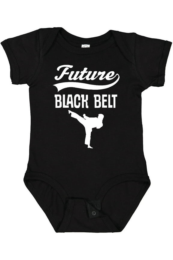 Martial Arts Future Black Belt Karate Boys or Girls Baby Bodysuit