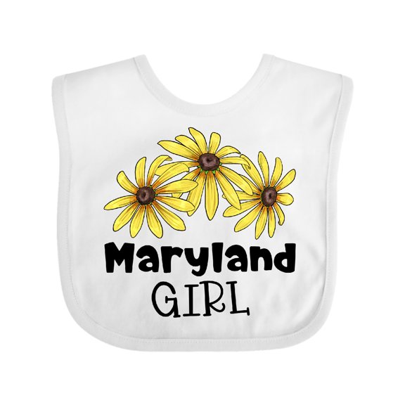 Inktastic Maryland Girl Black Eyed Susans Flowers Girls Baby Bib