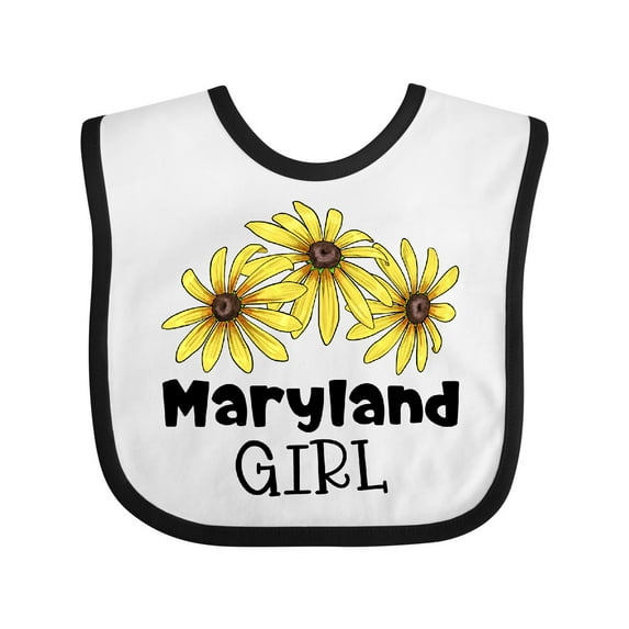 Inktastic Maryland Girl Black Eyed Susans Flowers Girls Baby Bib