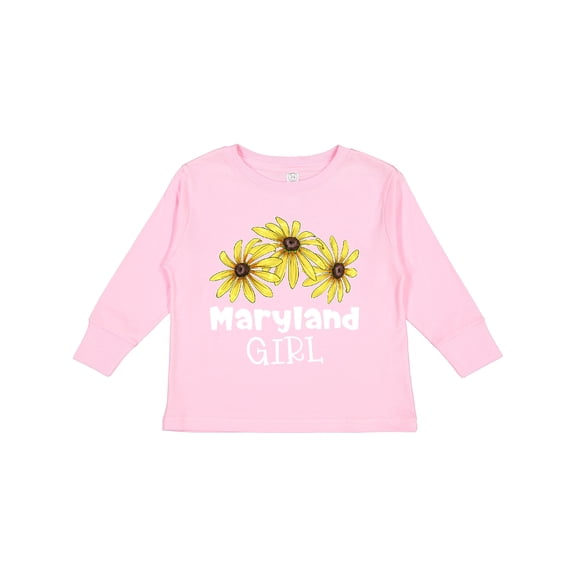 Inktastic Maryland Girl Black Eyed Susans Flowers Girls Long Sleeve Toddler T-Shirt