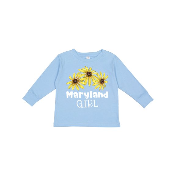 Inktastic Maryland Girl Black Eyed Susans Flowers Girls Long Sleeve Toddler T-Shirt