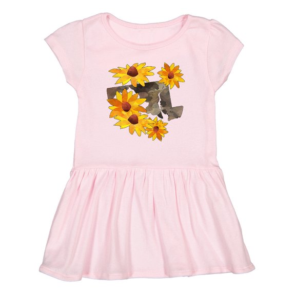 Inktastic Maryland-black Eyed Susans- State Flower Girls Toddler Dress
