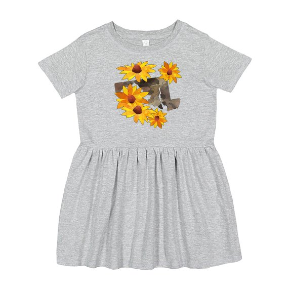 Inktastic Maryland-black Eyed Susans State Flower Girls Toddler Dress