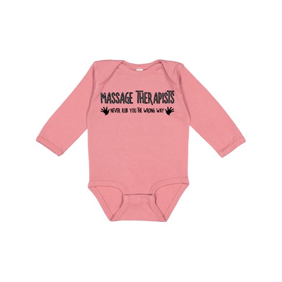 Inktastic Massage Therapists Hands Rub Boys or Girls Long Sleeve Baby Bodysuit