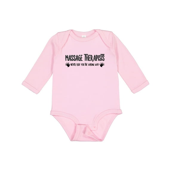 Inktastic Massage Therapists Hands Rub Boys or Girls Long Sleeve Baby Bodysuit