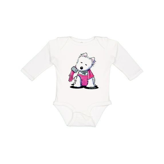 Inktastic Material Girl Westie Dog Girls Long Sleeve Baby Bodysuit