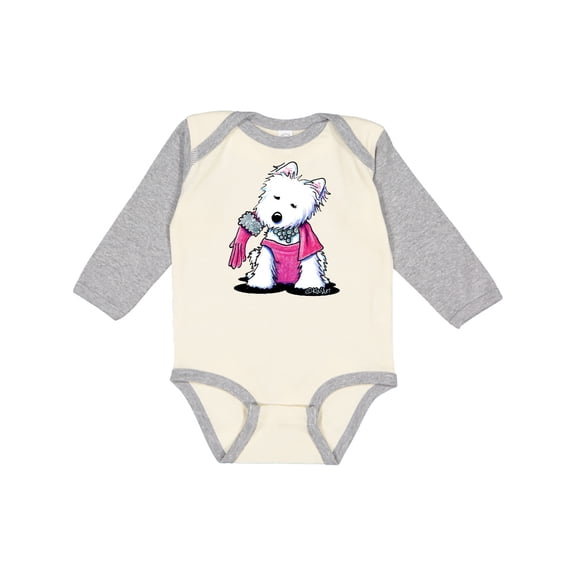 Inktastic Material Girl Westie Dog Girls Long Sleeve Baby Bodysuit