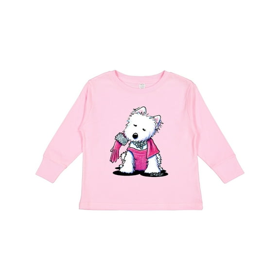 Inktastic Material Girl Westie Dog Girls Long Sleeve Toddler T-Shirt