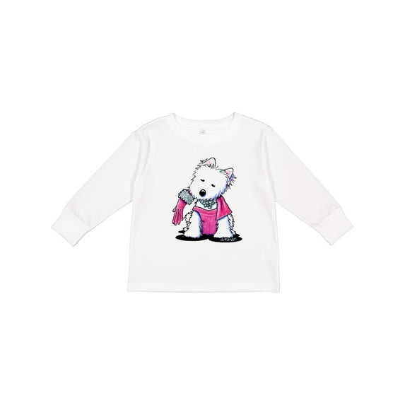 Inktastic Material Girl Westie Dog Girls Long Sleeve Toddler T-Shirt