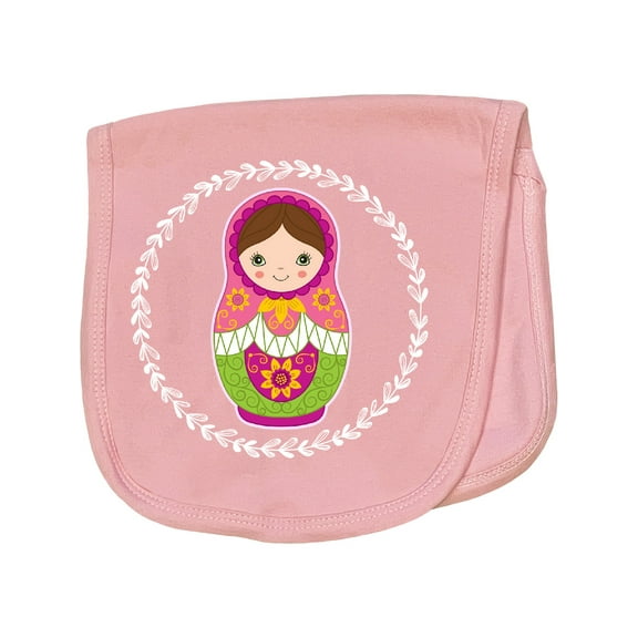 Inktastic Matryoshka Russian Cute Pink Nesting Doll Baby Burp Cloth