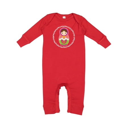 Inktastic Matryoshka Russian Cute Pink Nesting Doll Baby Romper Coveralls