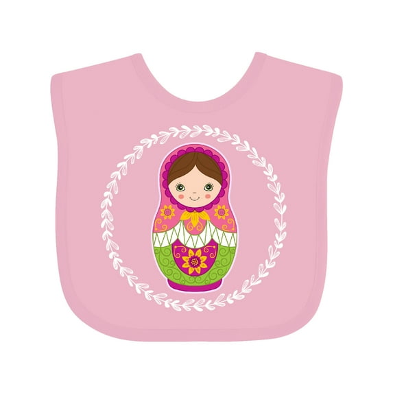 Inktastic Matryoshka Russian Cute Pink Nesting Doll Girls Baby Bib
