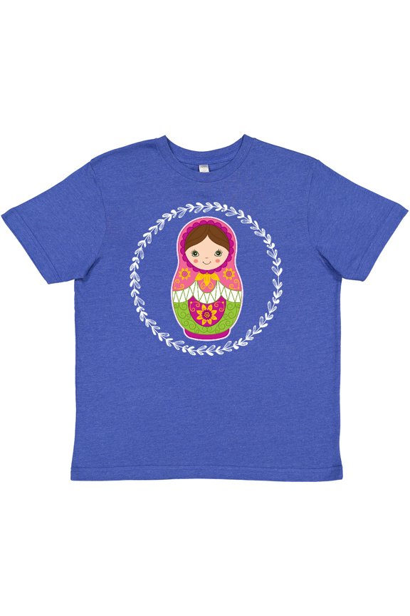 Matryoshka Russian Cute Pink Nesting Doll Youth T-Shirt