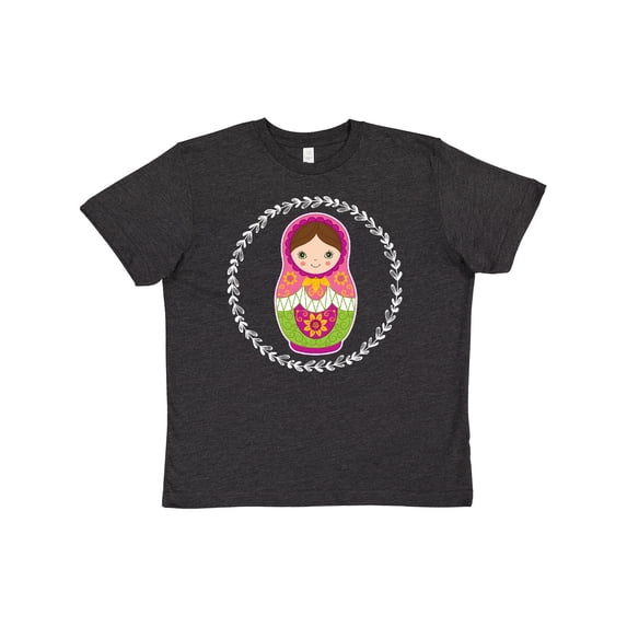 Inktastic Matryoshka Russian Cute Pink Nesting Doll Youth T-Shirt