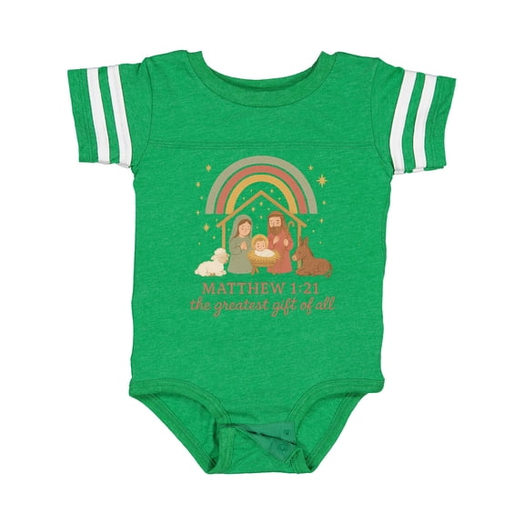Inktastic Matthew 1:21 Nativity Scene the Greatest of All Boys or Girls Baby Bodysuit