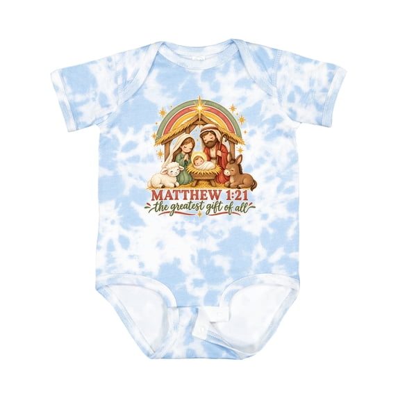 Inktastic Matthew 1:21 Nativity Scene the Greatest of All Boys or Girls Baby Bodysuit