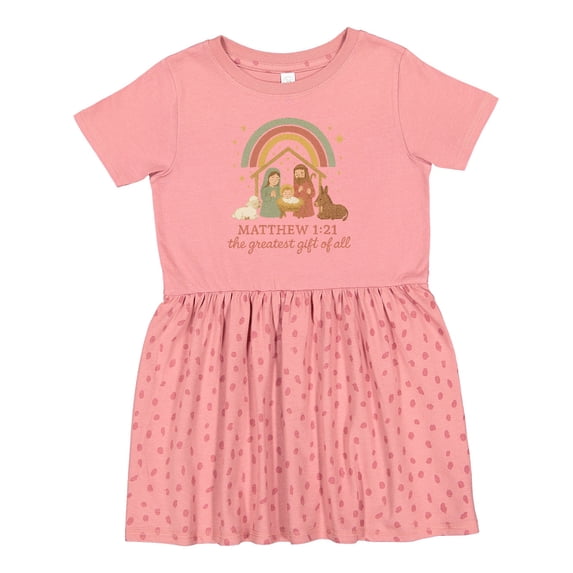 Inktastic Matthew 1:21 Nativity Scene the Greatest of All Girls Toddler Dress
