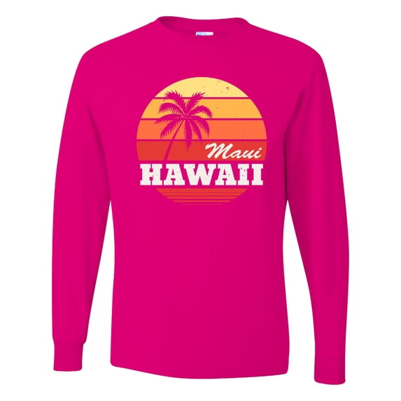 Inktastic Maui Hawaii Retro Sunset Long Sleeve T-Shirt