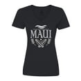 thumbnail image 1 of Inktastic Maui Hawaii Surfing Women's V-Neck T-Shirt, 1 of 5