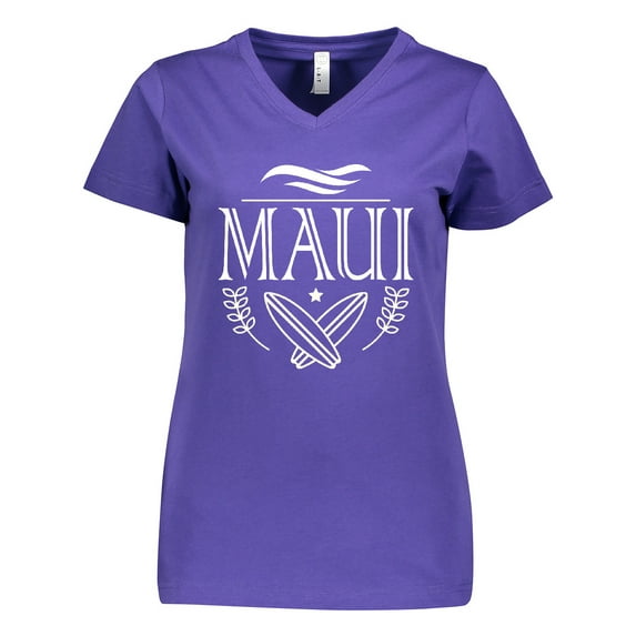 Inktastic Maui Hawaii Surfing Women's V-Neck T-Shirt