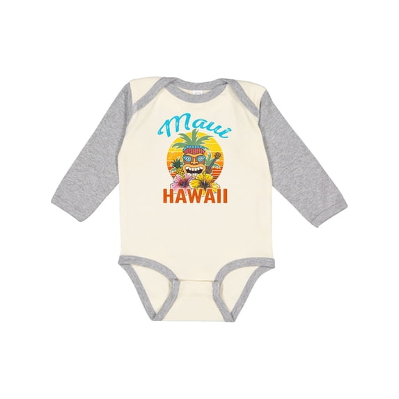 Inktastic Maui Hawaii Vacation Tiki Boys or Girls Long Sleeve Baby Bodysuit
