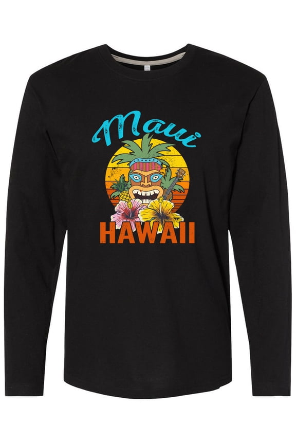 Maui Hawaii Vacation Tiki Long Sleeve T-Shirt