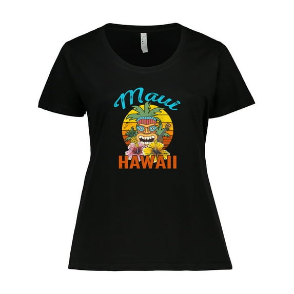 Inktastic Maui Hawaii Vacation Tiki Women's Plus Size T-Shirt