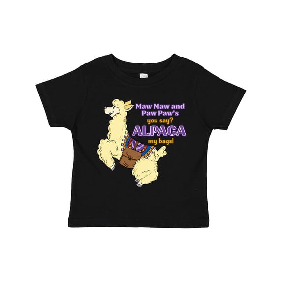 Inktastic Maw Maw and Paw Paw's You Say? Alpaca My Bags Boys or Girls Toddler T-Shirt