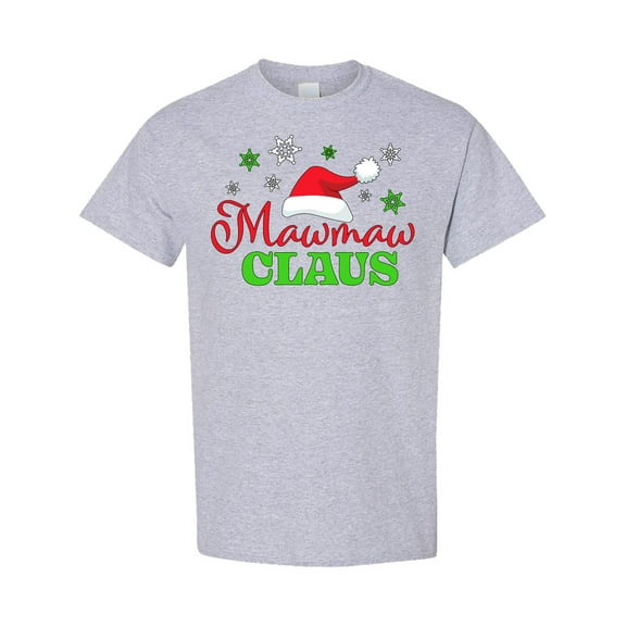 Inktastic Mawmaw Claus with Christmas Santa Hat and Snowflakes T-Shirt