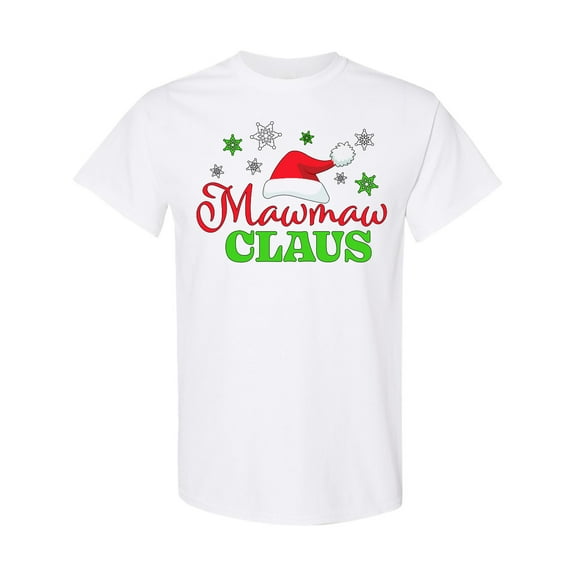 Inktastic Mawmaw Claus with Christmas Santa Hat and Snowflakes T-Shirt
