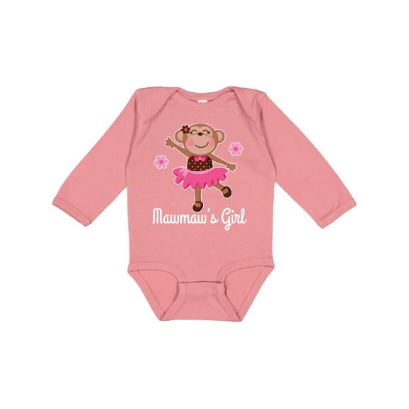 Inktastic Mawmaw Girl Ballerina Monkey Girls Long Sleeve Baby Bodysuit
