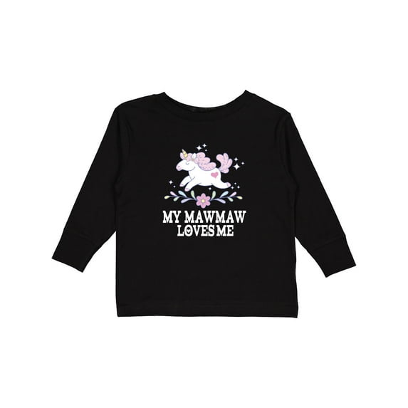 Inktastic Mawmaw Loves Me Girls Grandchild Unicorn Girls Long Sleeve Toddler T-Shirt