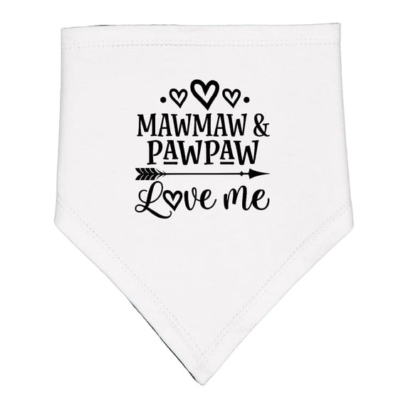 Inktastic Mawmaw and Pawpaw Love Me Baby Bandana Bib
